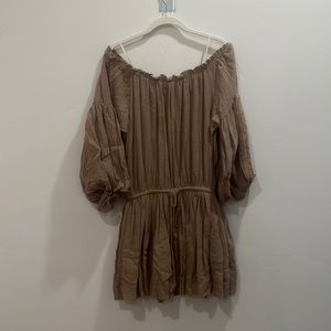 Cotton Pocketed Off The Shoulder Dress